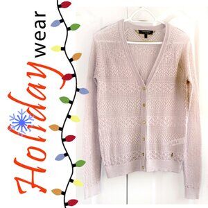Juicy Couture silk sparkling pink crocheted cardigan